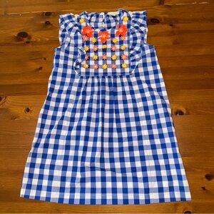 Crewcuts Girls Floral Sequin Cotton Checkered Dress size 7
